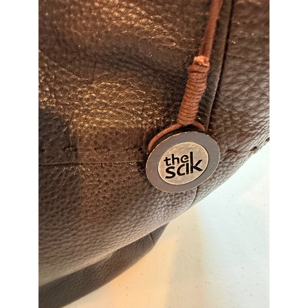 The Sak Dark Brown Pebbled Leather Hobo Bag Braided Strap Slouchy Bucket Tote - Picture 6 of 16